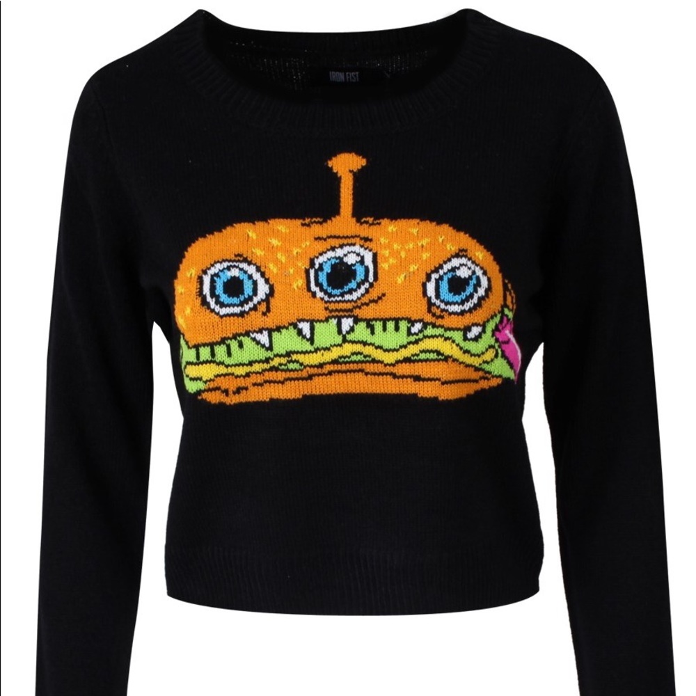 Iron Fist finger food sweater NWT